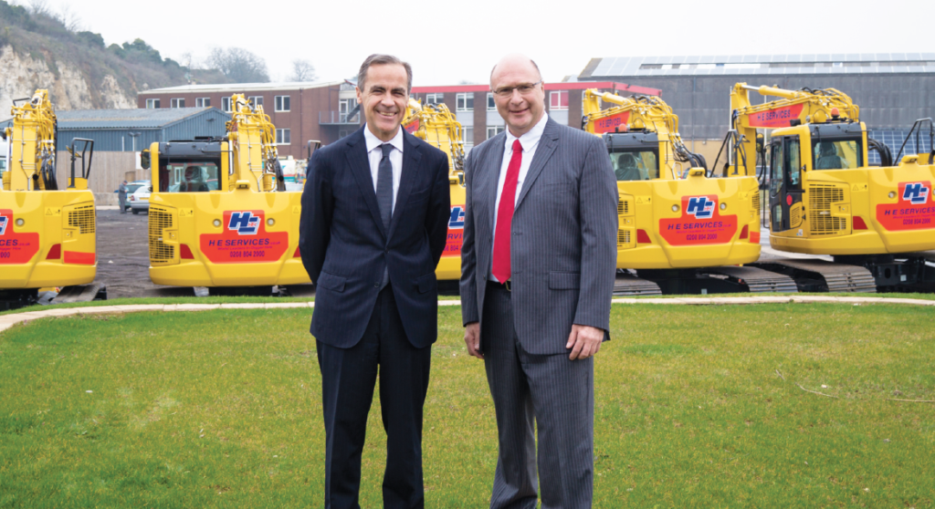Hugh welcoming Mr Mark Carney, Governor of the Bank of England, during his visit in March 2015.